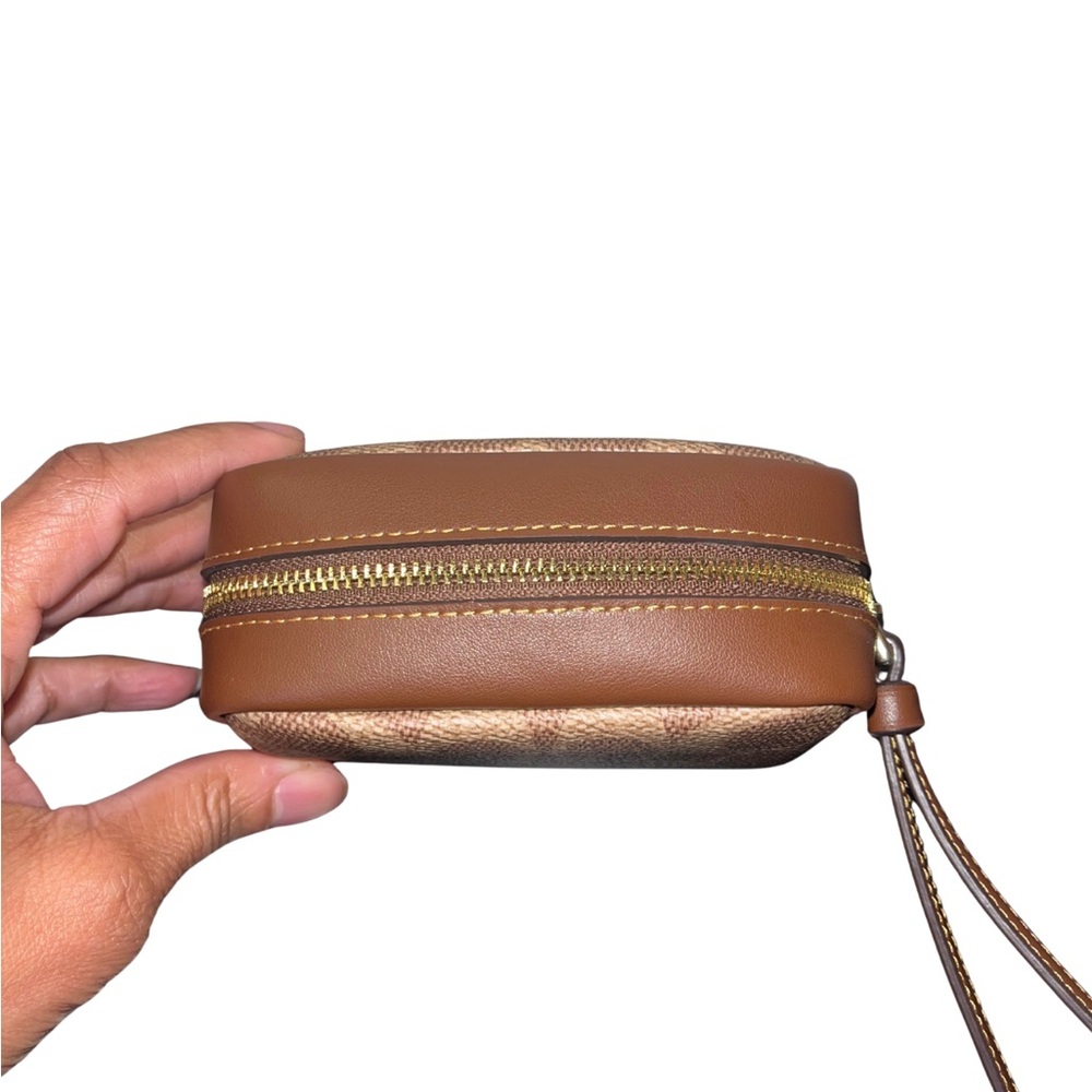 Coach Signature Canvas Pouch Wristlet - Picture 5 of 8